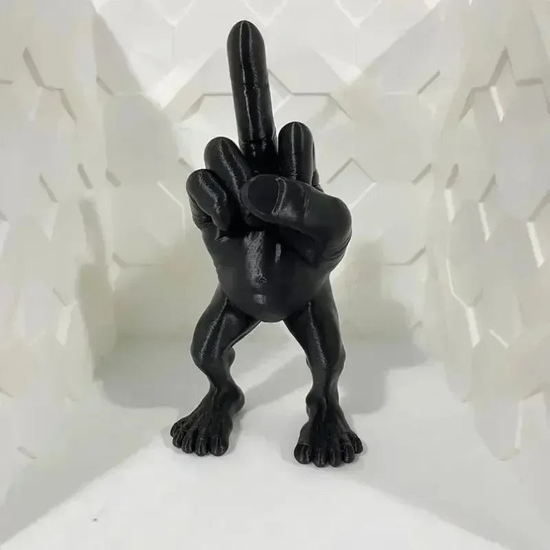 Funny Legged Middle Finger Resin Figurine 8cm Creative Prank Desk Ornament Novelty Office Desktop Decor Holiday Gag Gift