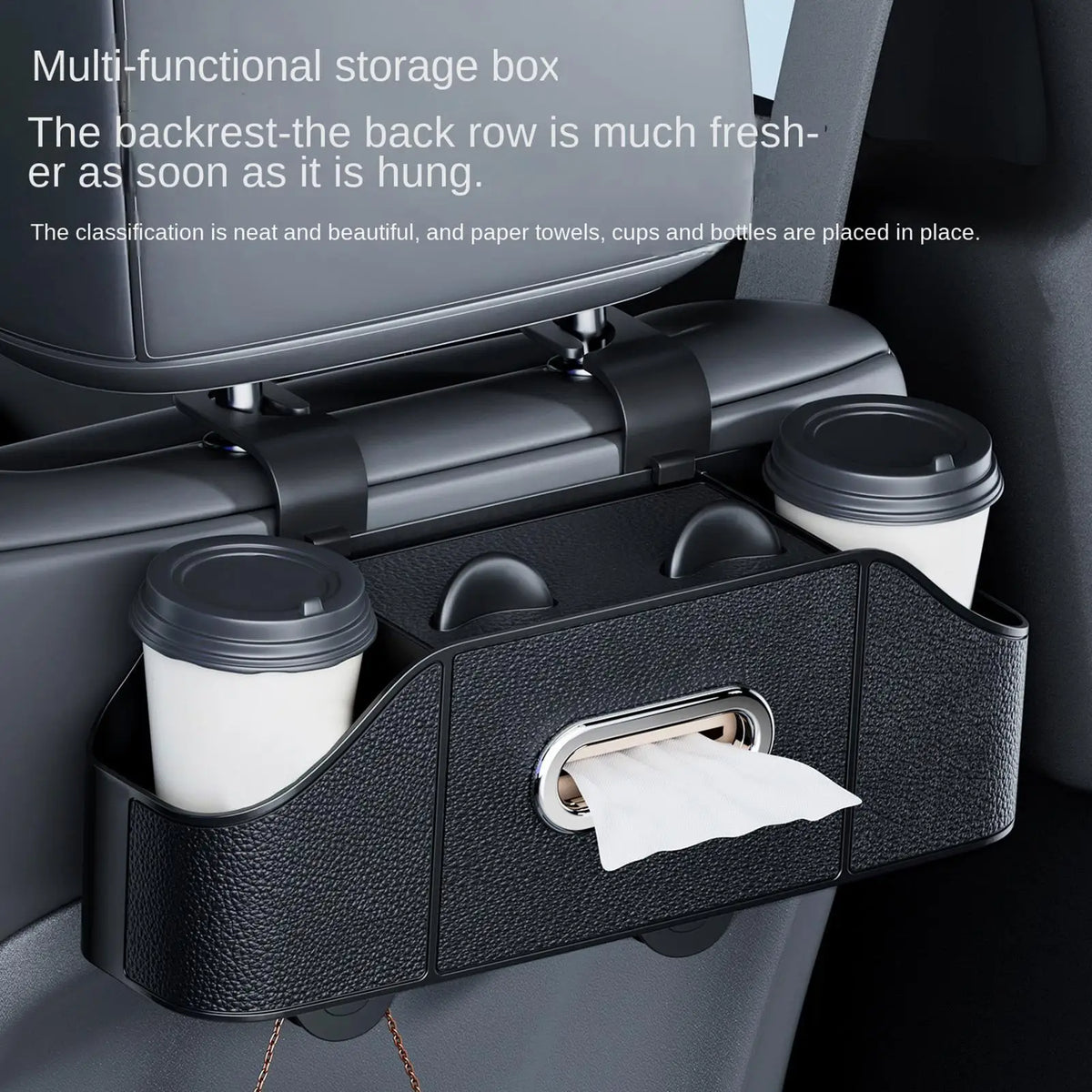 Waterproof Back-Seat Car Organizer with Cup Holder
