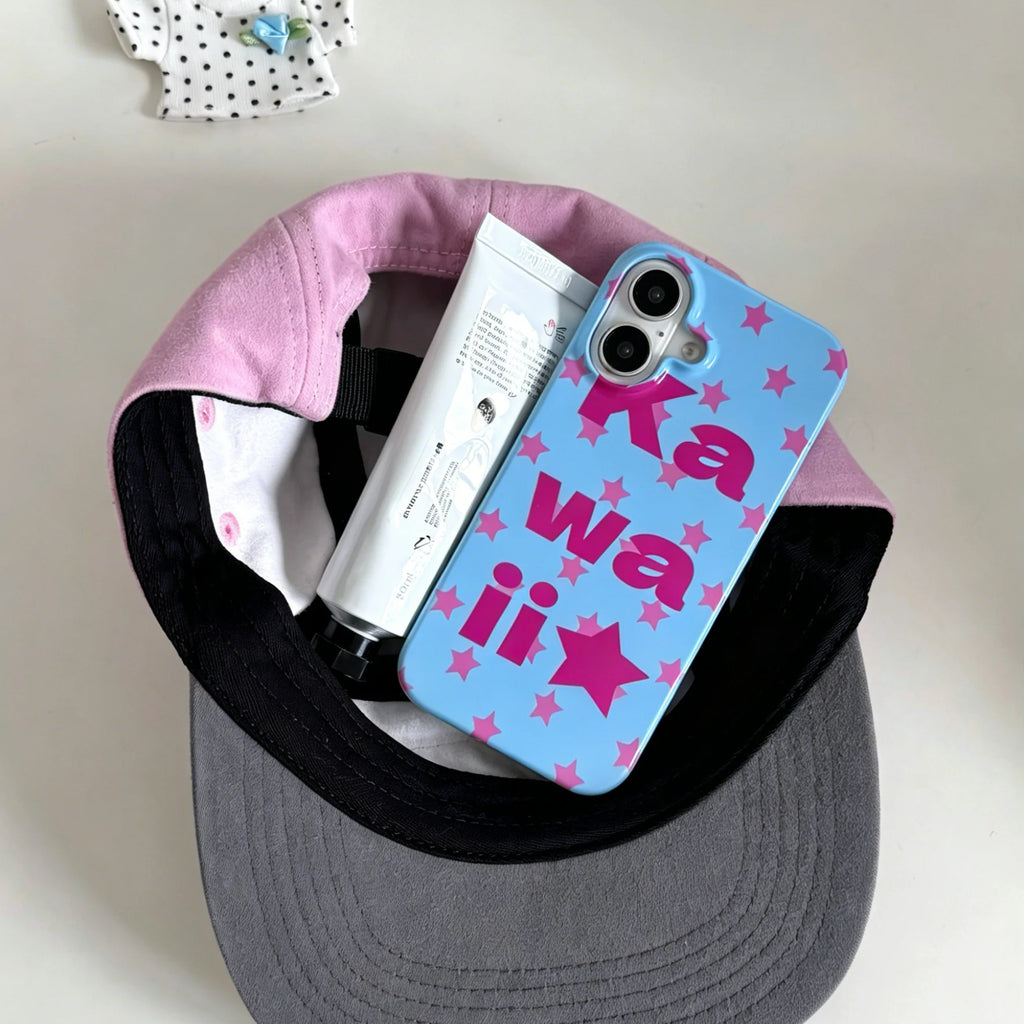 Kawaii Japanese Girl Star Polka Dot Element Phone Case For iPhone 17 AIR 16 15 14 13 12 11 PRO MAX 7 8 PLUS Dustproof Cover