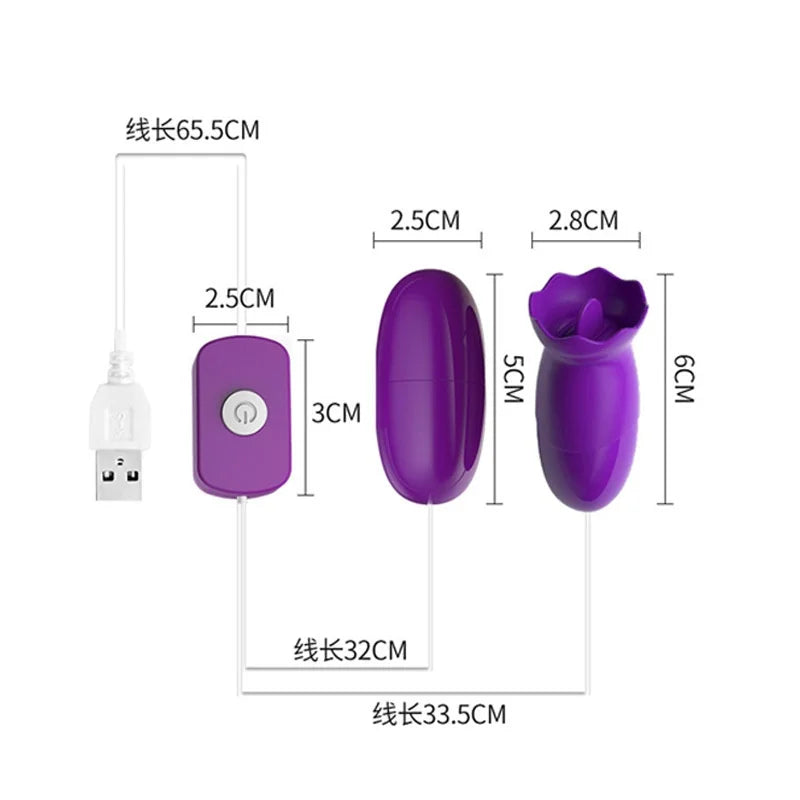 Rechargeable Rose Suction & Thrusting Vibrator
