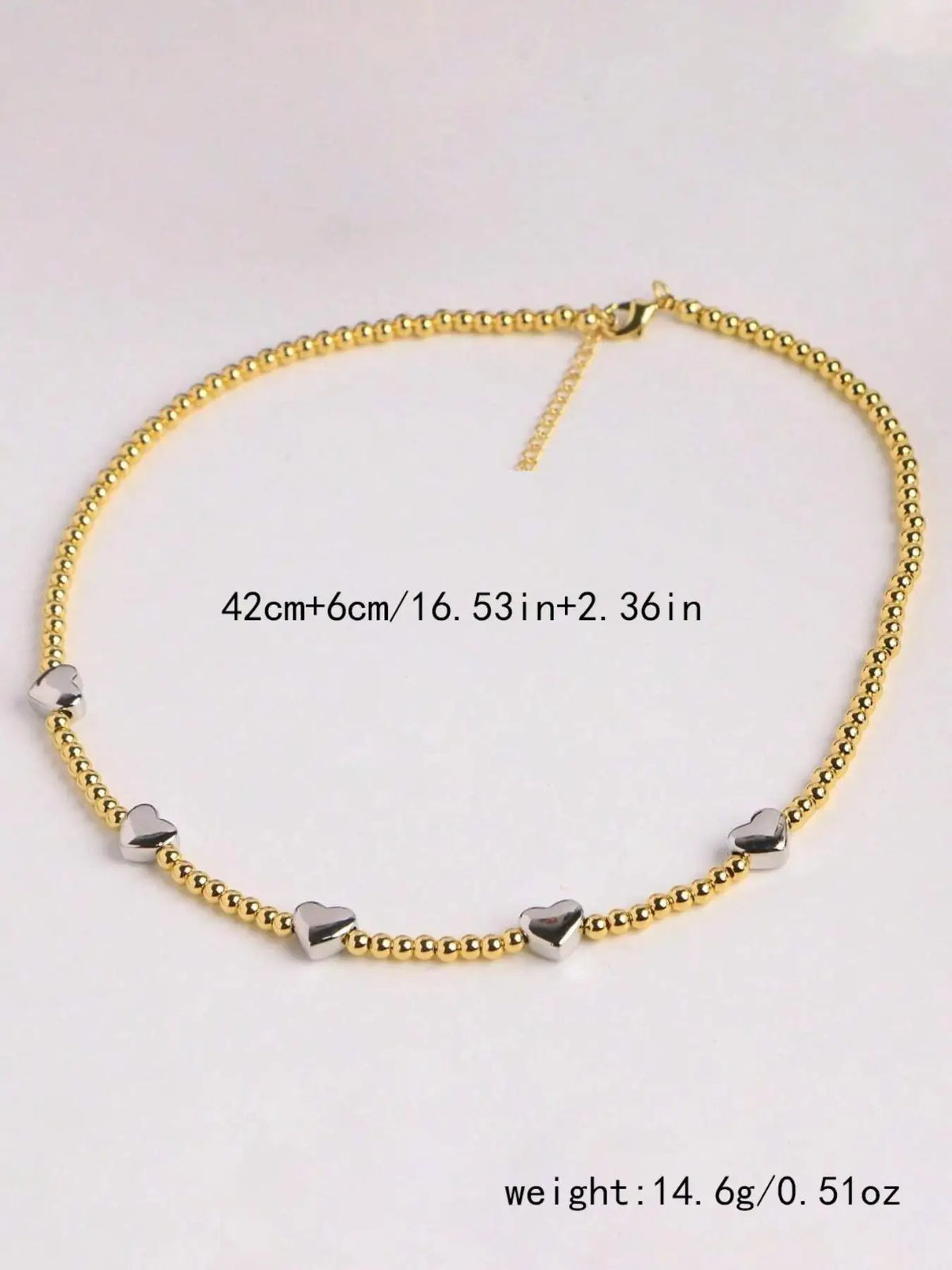Stainless Steel Heart & Bead Toggle Necklace