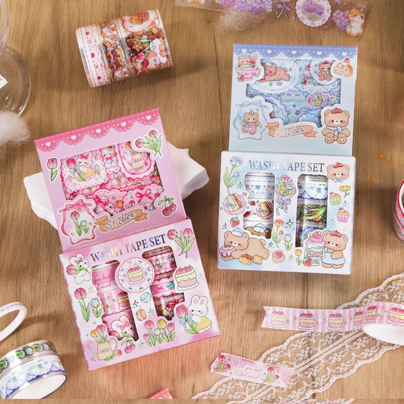 Kawaii Washi Tape & Sticker Scrapbooking Set