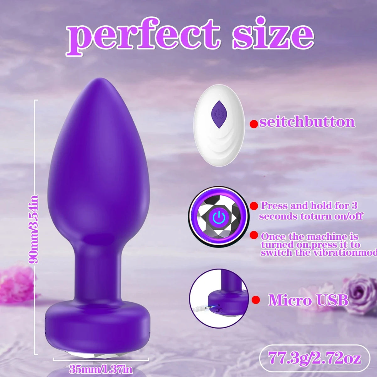 App-Controlled Remote Vibrating Anal Plug