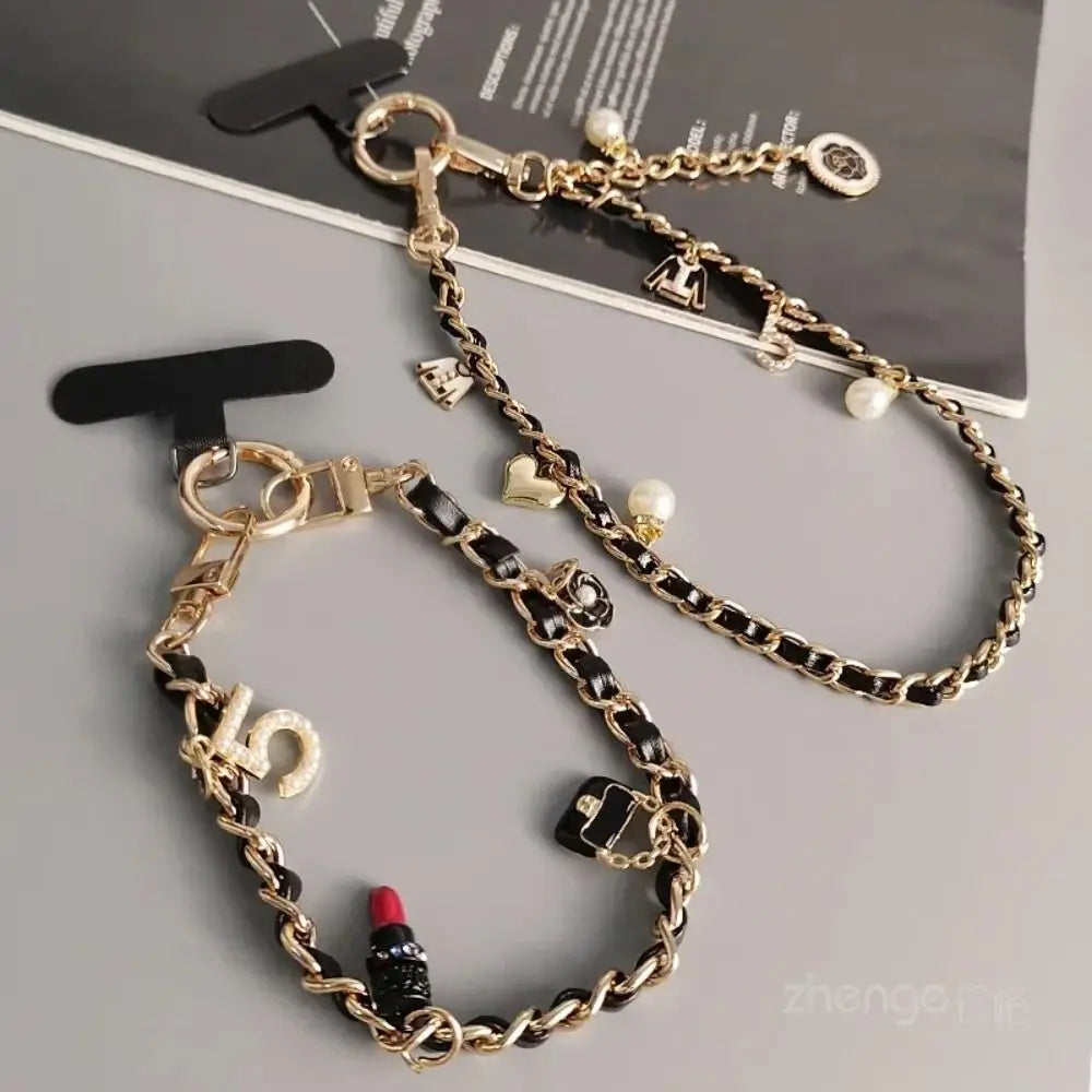 New Colorful Phone Charms Leather Chain Mobile Phone Lanyard Phone Pendant Phone Wrist Style Anti Fall Phone Rope Phone Charms