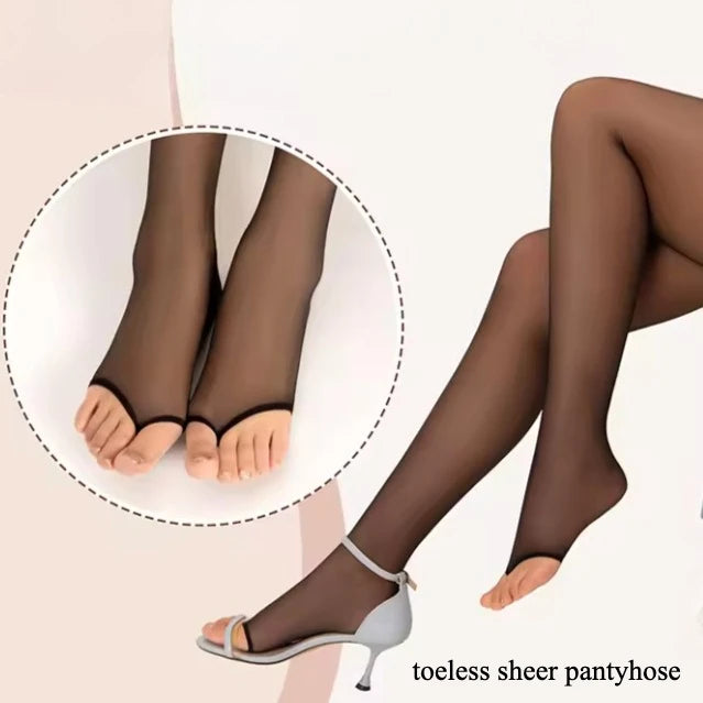 Toeless Sheer Pantyhose European Bodystockings for Women's Lingerie Black White Beige Female Transparent Tights Summer Wear