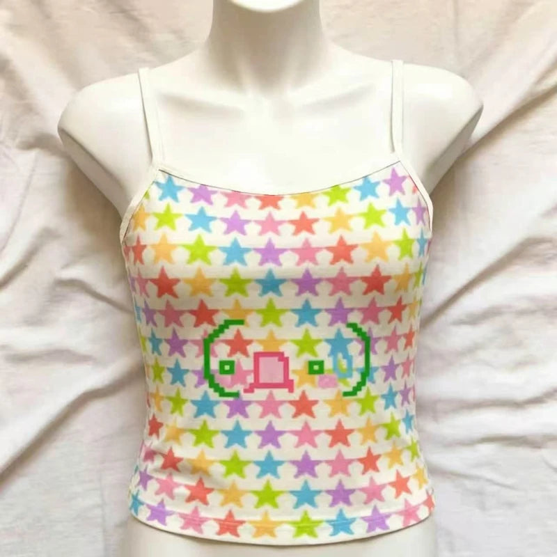 Sweet Star Y2K Sleeveless Camisole Crop Top
