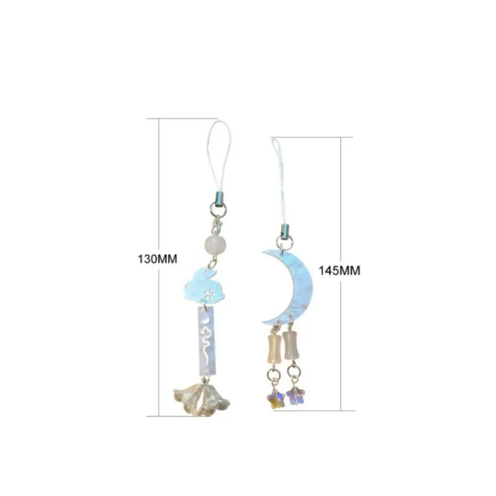 Fairycore Star & Moon Beaded Phone Charm