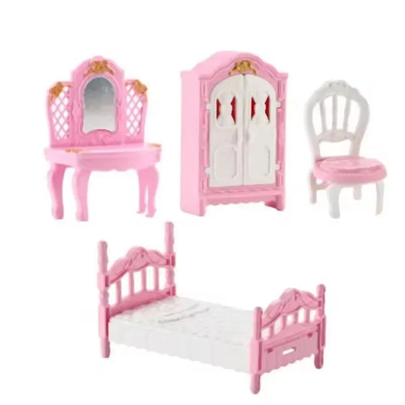 Pink Miniature Dollhouse Furniture Set