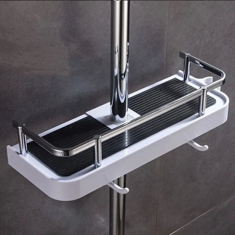 No-Drill Shower Pole Storage Tray & Head Holder