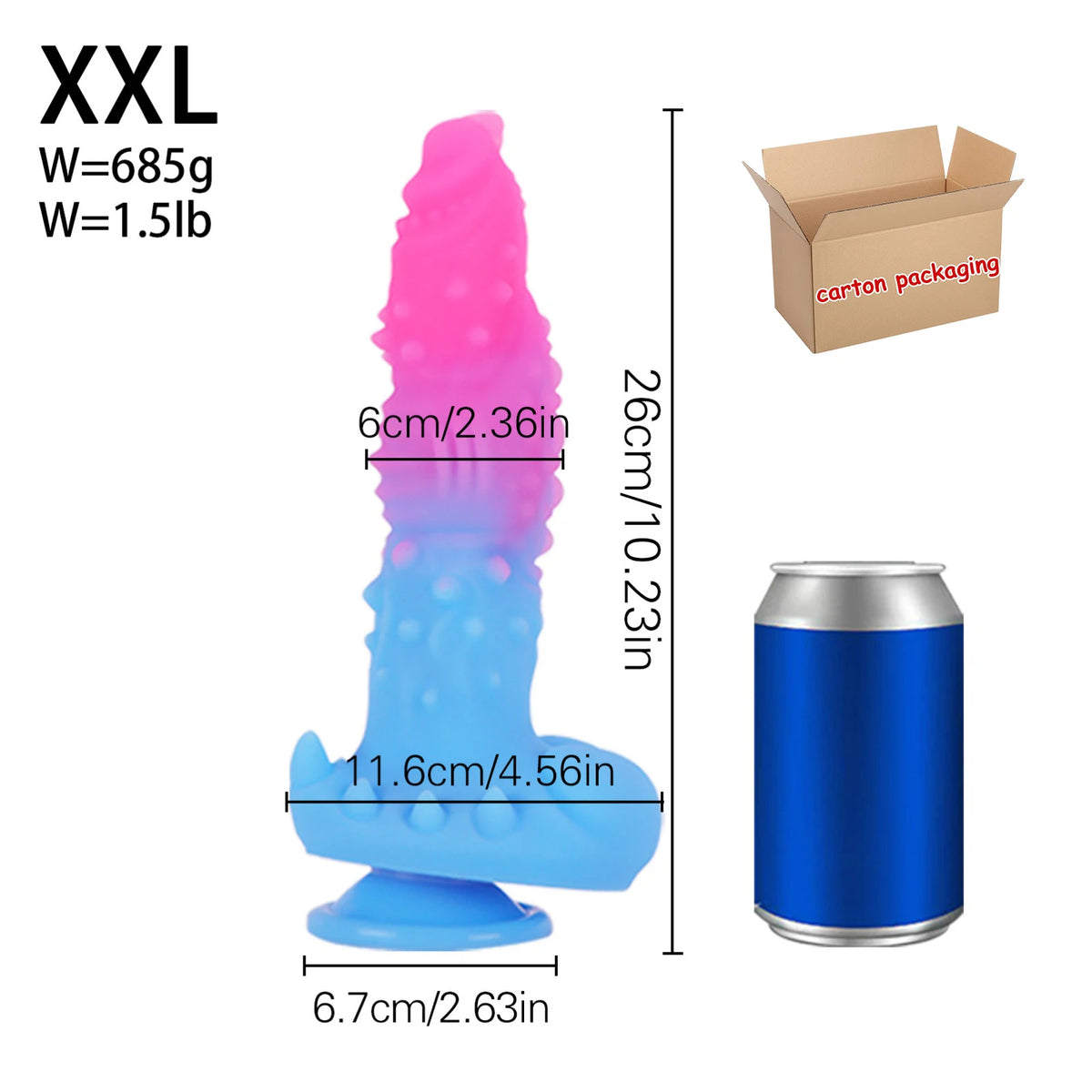 Large Knotted Silicone Animal-Style Dildo