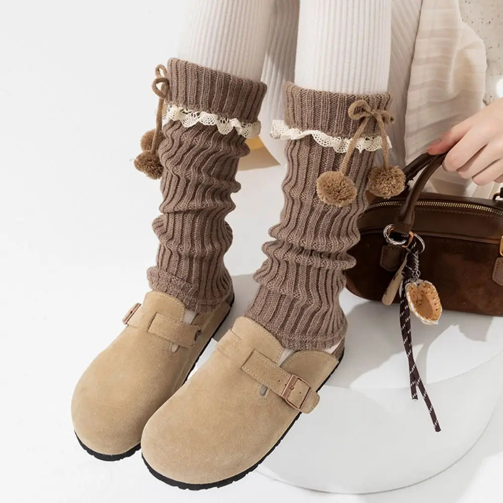 Kawaii Knitted Y2K Mid-Calf Leg Warmers