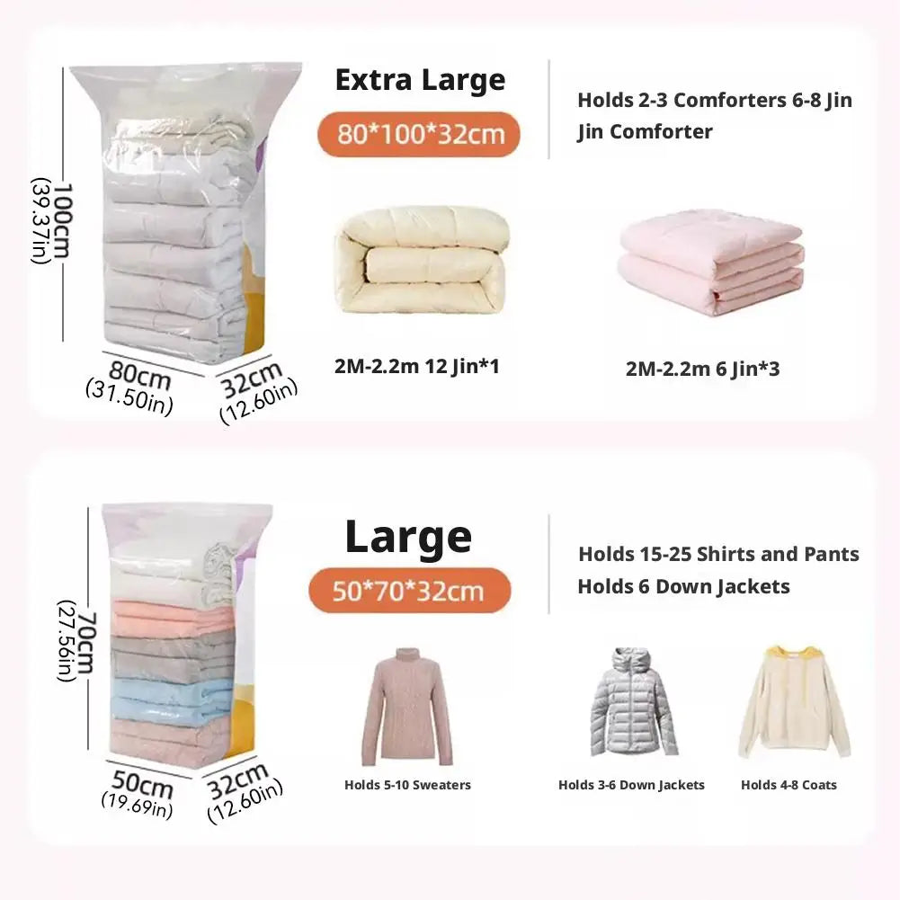 Extra-Large Reusable No-Pump Compression Storage Bag