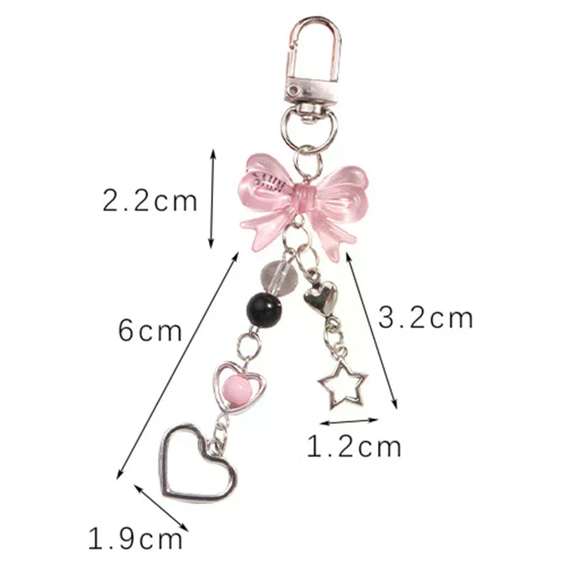 Goth Y2K Bow, Heart & Star Phone Charm
