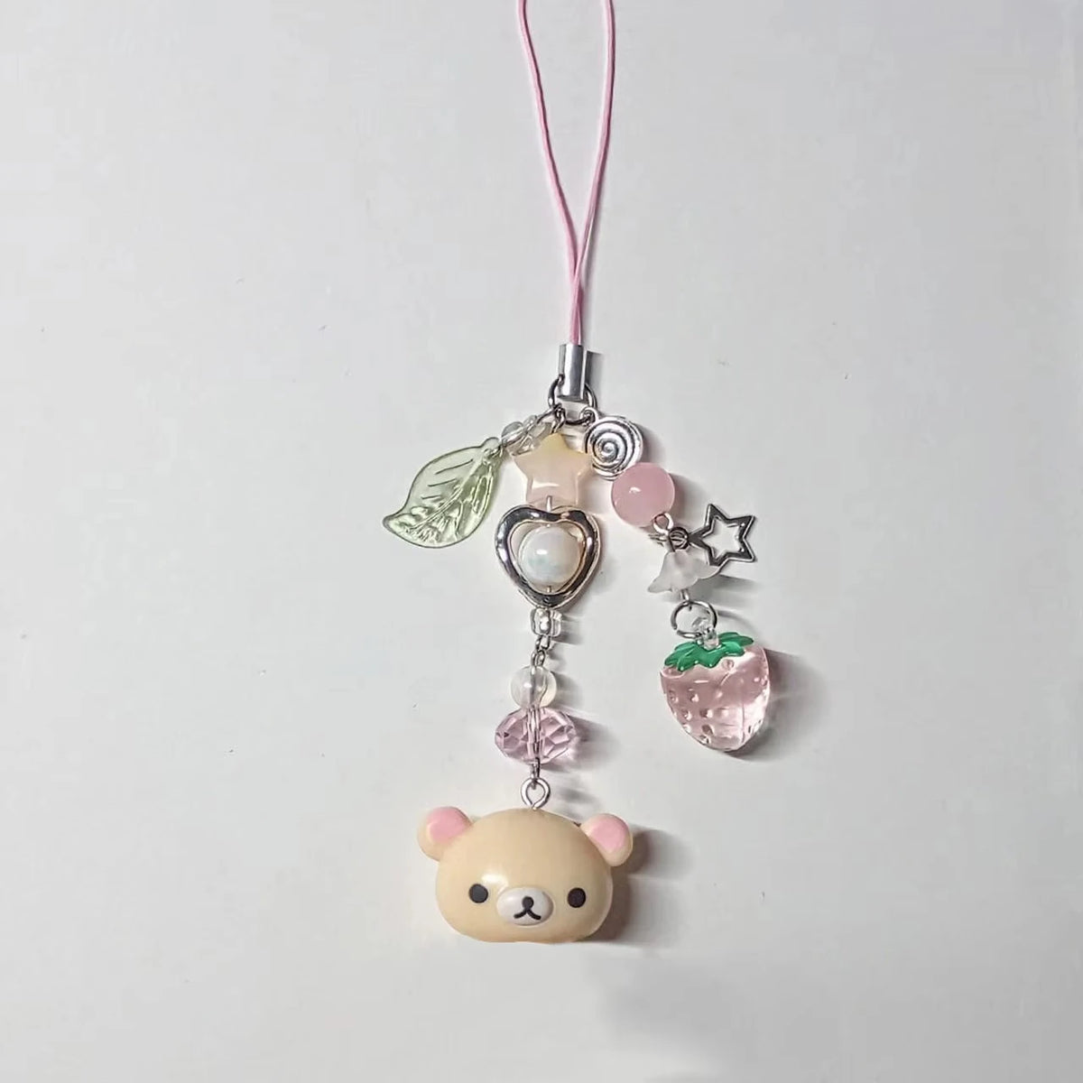 Rilakkuma Bear Bell Beaded Phone Charm