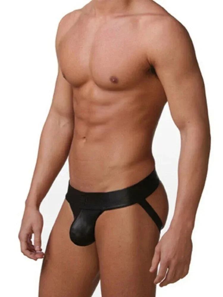 Lingerie for Men Thongs Faux Leather Men's Jockstrap G-Strings Underwear Erotic Panties Sexy Lingerie Hot Male's Underwear