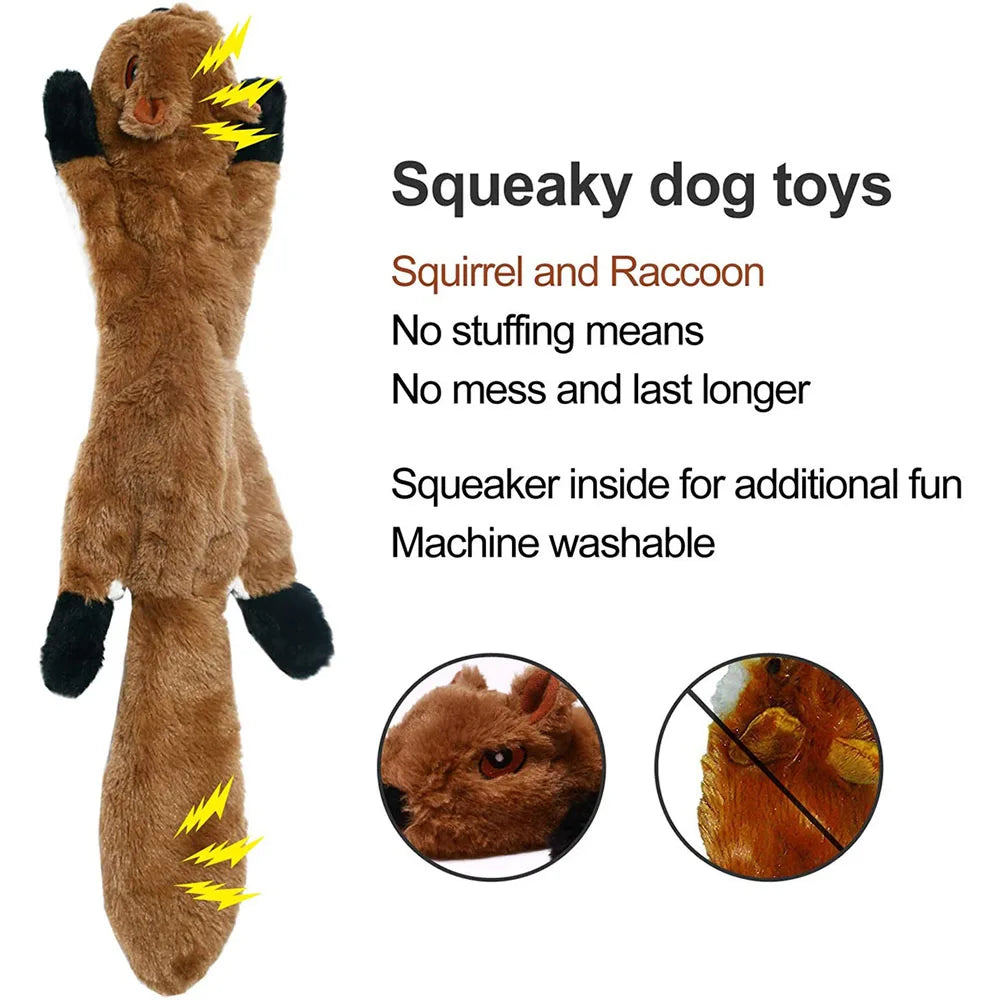 No-Stuffing Animal Squeaky & Crinkle Dog Toy