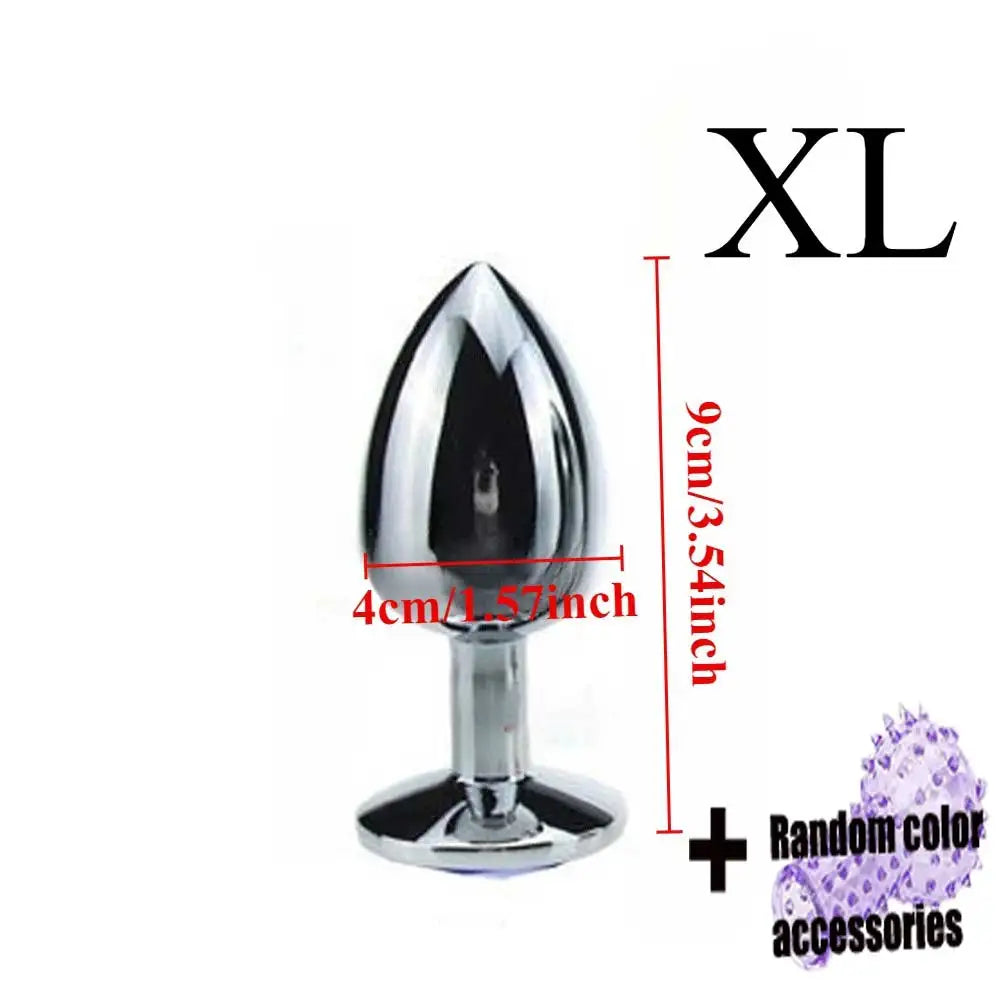 Crystal-Tip Stainless Steel Anal Plug