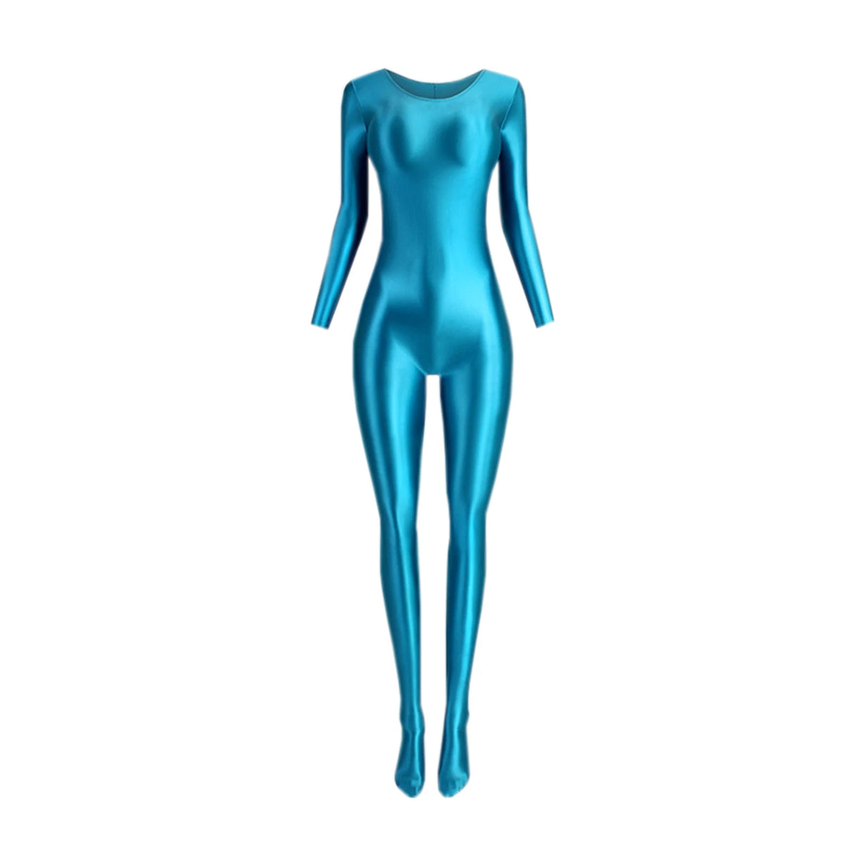 Women's Glossy Long-Sleeve Shaping Jumpsuit
