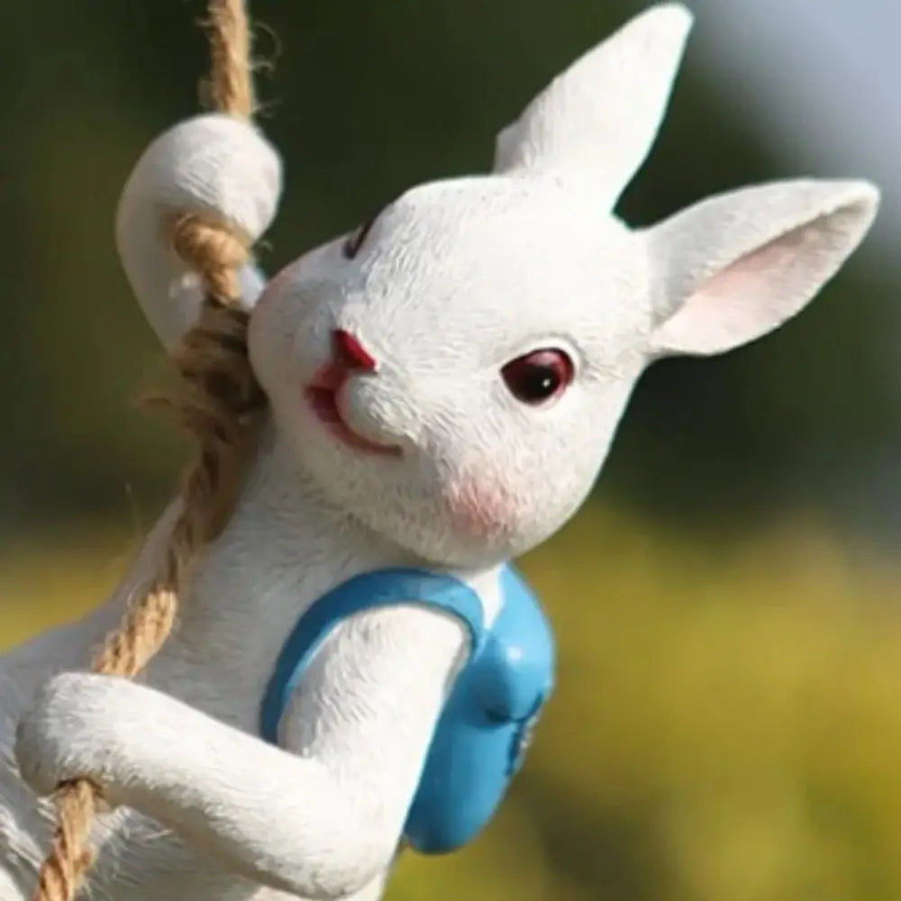 Miniature Size Easter Bunny Decor Figurine Design Funny Climber Climbing Animal Statue Art Decor Festival Style
