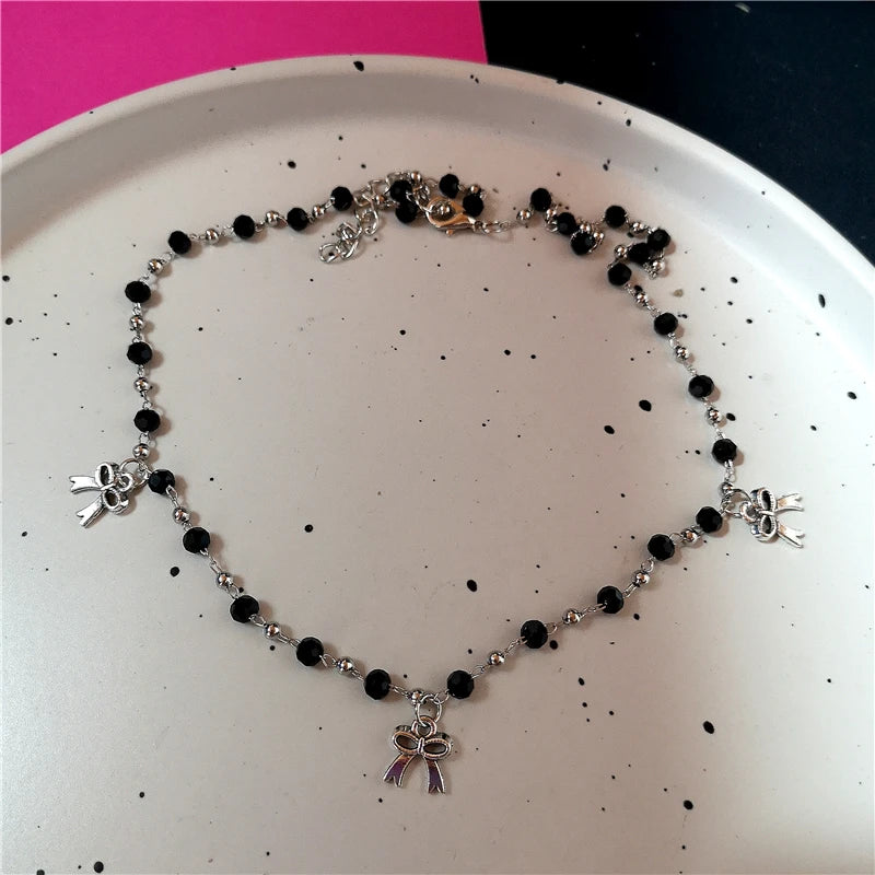 Gothic Butterfly, Bow & Heart Choker Necklace
