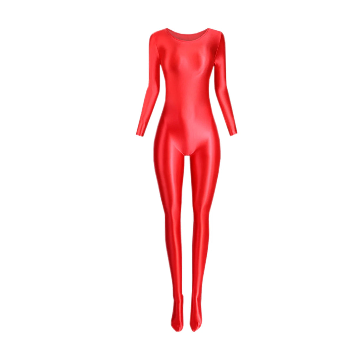 Women's Glossy Long-Sleeve Shaping Jumpsuit