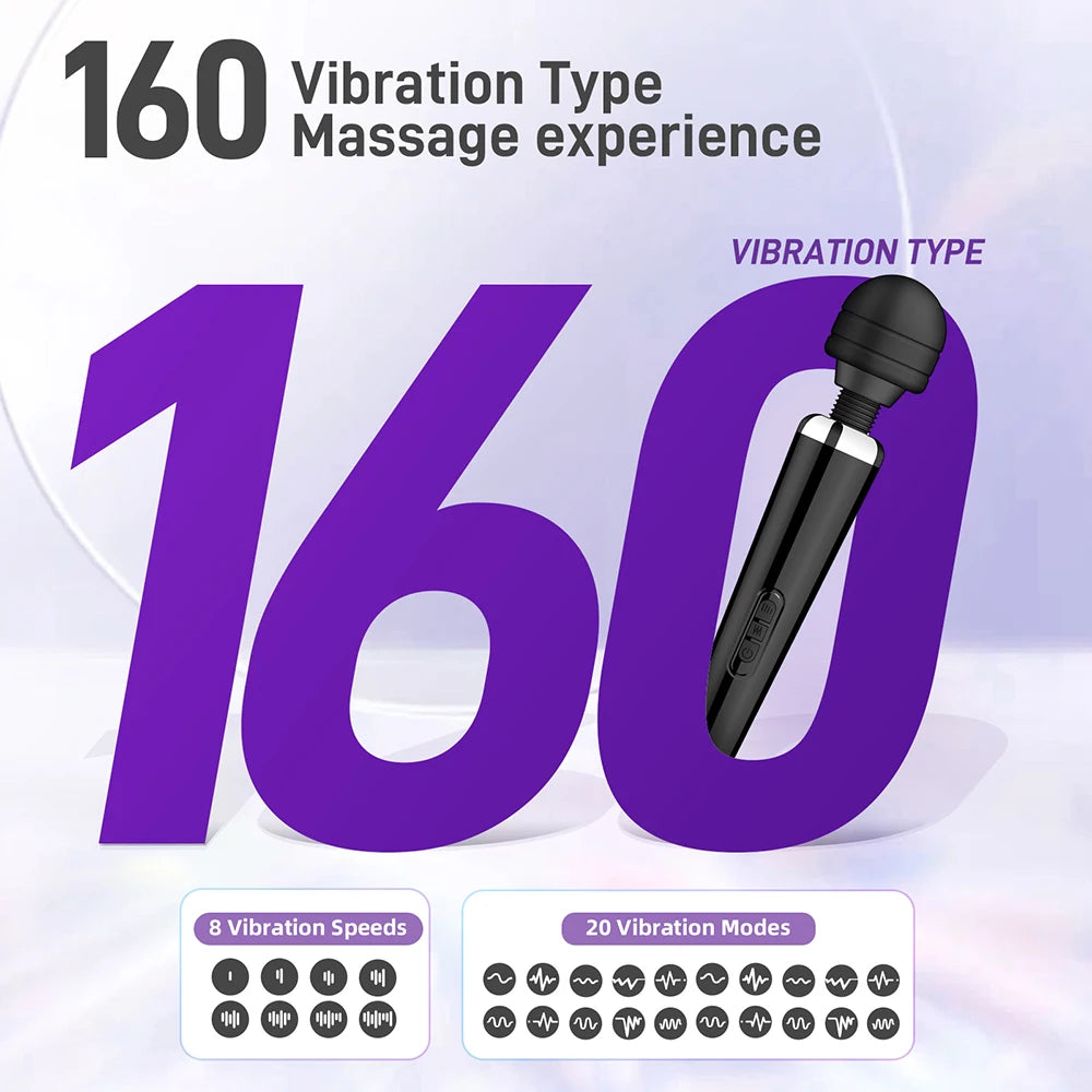 USB-Rechargeable Large Wand Vibrator
