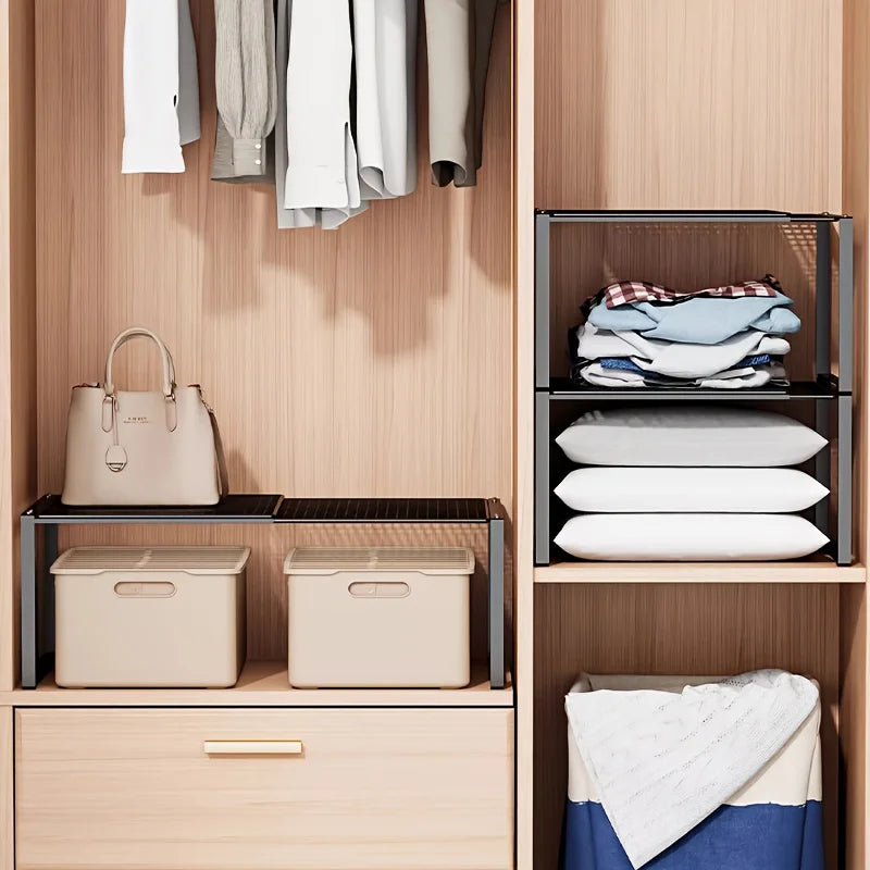 Expandable Stackable Wardrobe Shelf Organizer