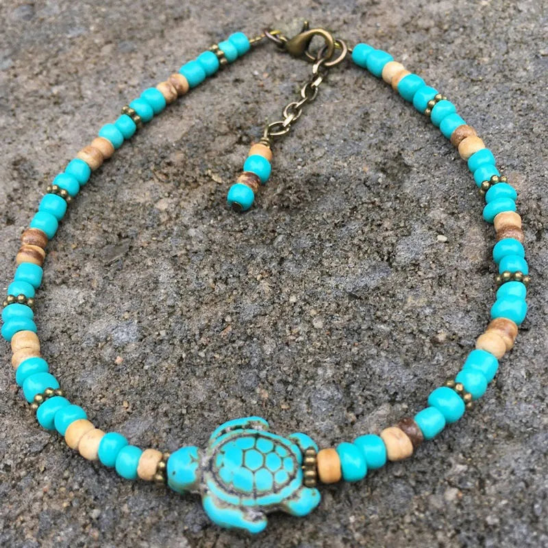 Women's Boho Lotus Chakra Beaded Anklet