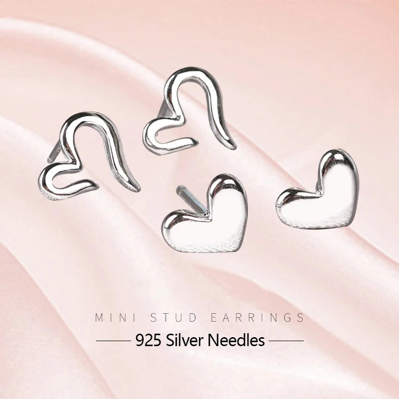 925 Silver-Needle Mini Stud Earring Set