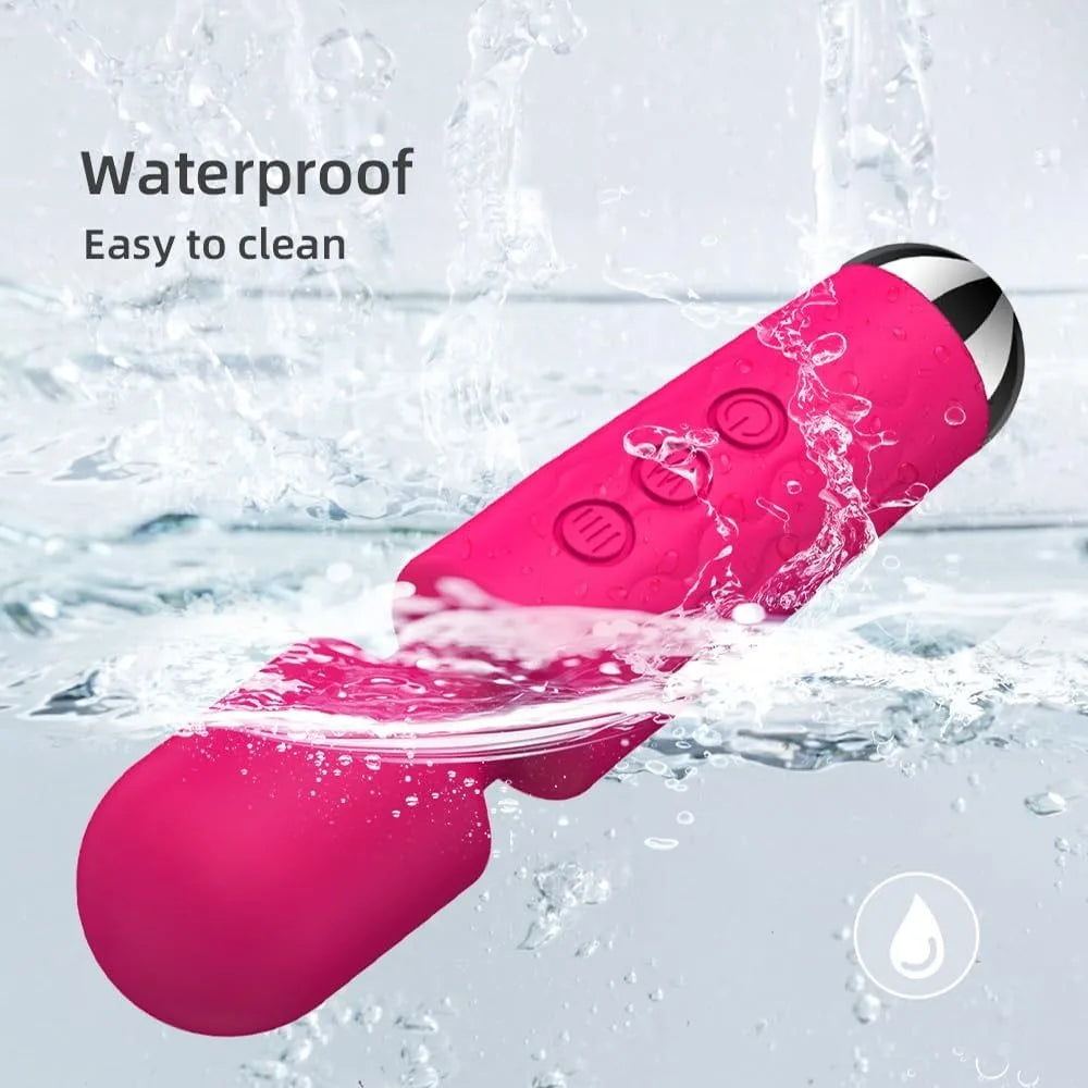 Rechargeable Mini Wand Vibrator – 20 Patterns/8 Speeds
