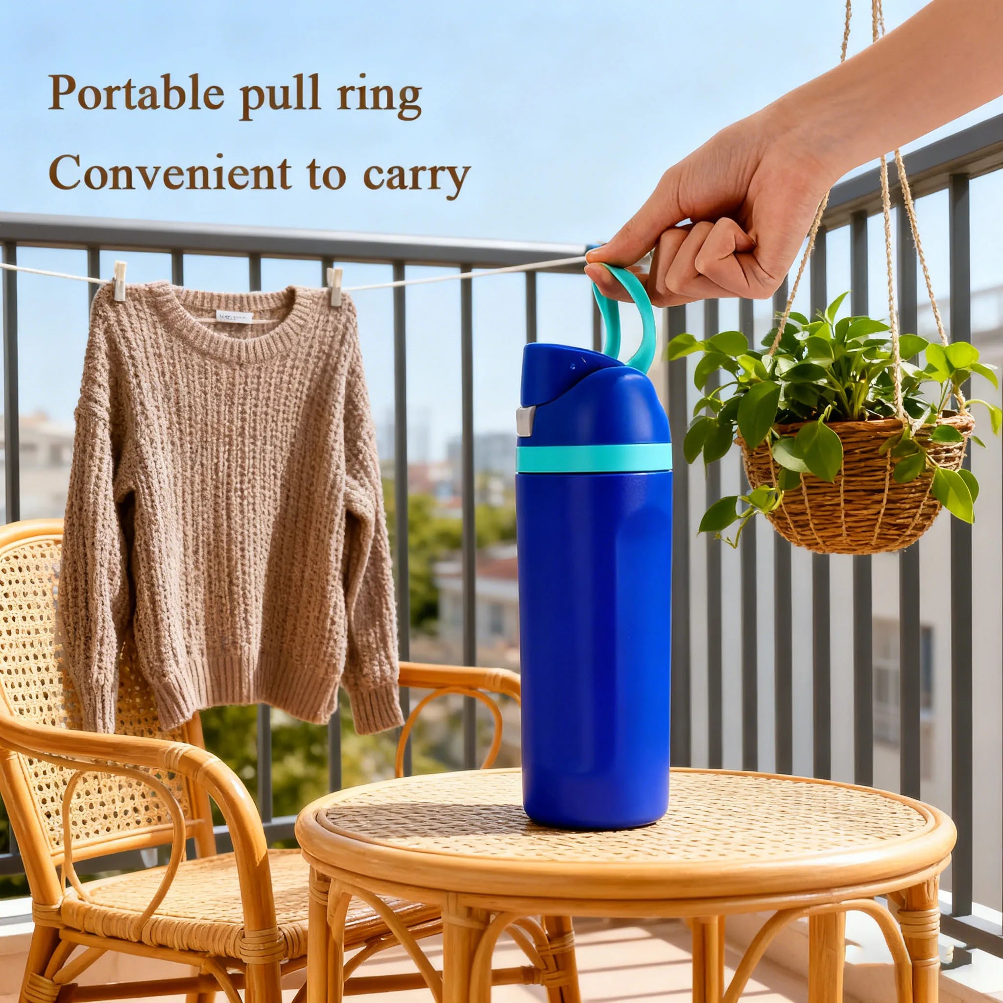 Large Capacity Double Wall Insulated Sports Water Bottle, Long Lasting Temperature Lock Tumbler for Outdoor Fitness Travel
