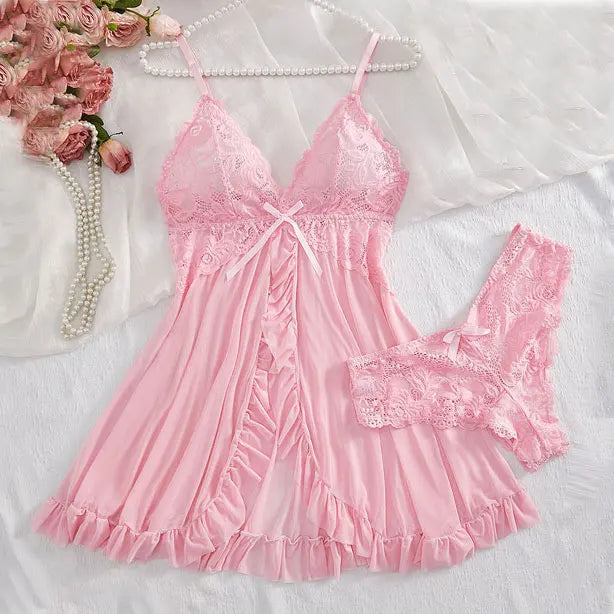 Women's Lace V-Neck Sheer Nightdress