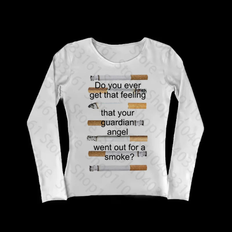 White Punk Graphic Y2K Crop T-Shirt
