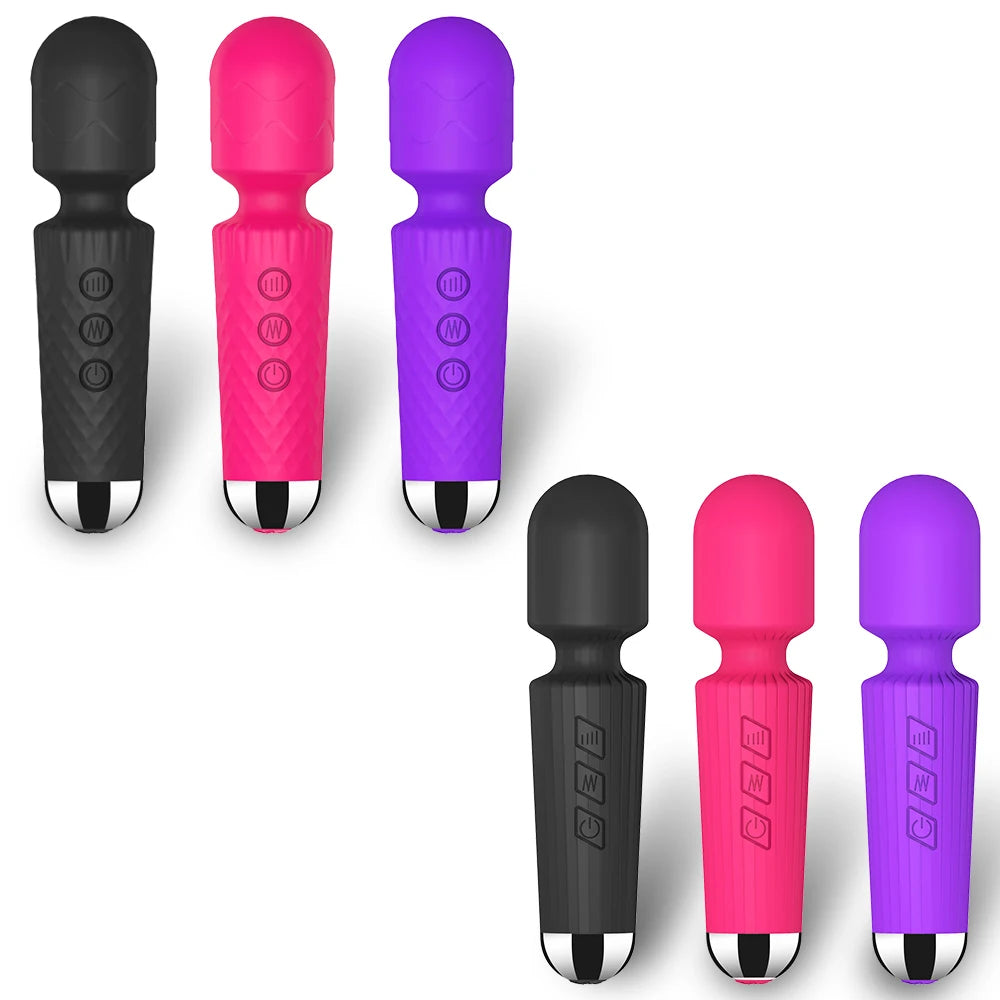 Waterproof Rechargeable Wand Vibrator – 20 Modes/8 Levels