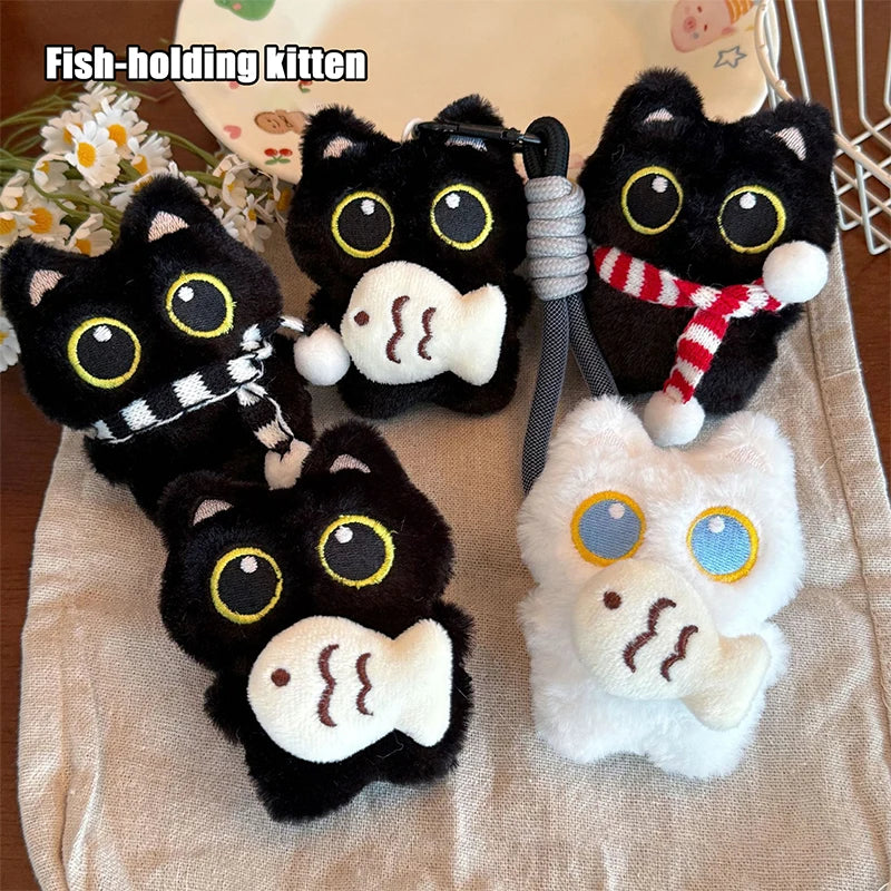 Black Cat Plush Bag Charm Keychain