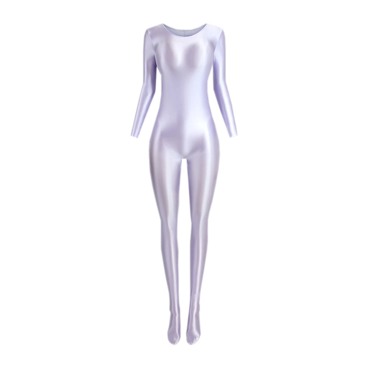 Women's Glossy Long-Sleeve Shaping Jumpsuit