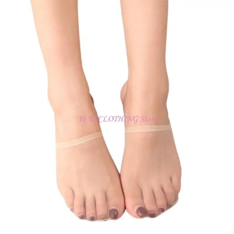 Women Invisible Forefoot Socks High Heel Shoes Toe Cover with Grip Nonskid Sheer Mesh No Show Liner Toe Top Half Socks