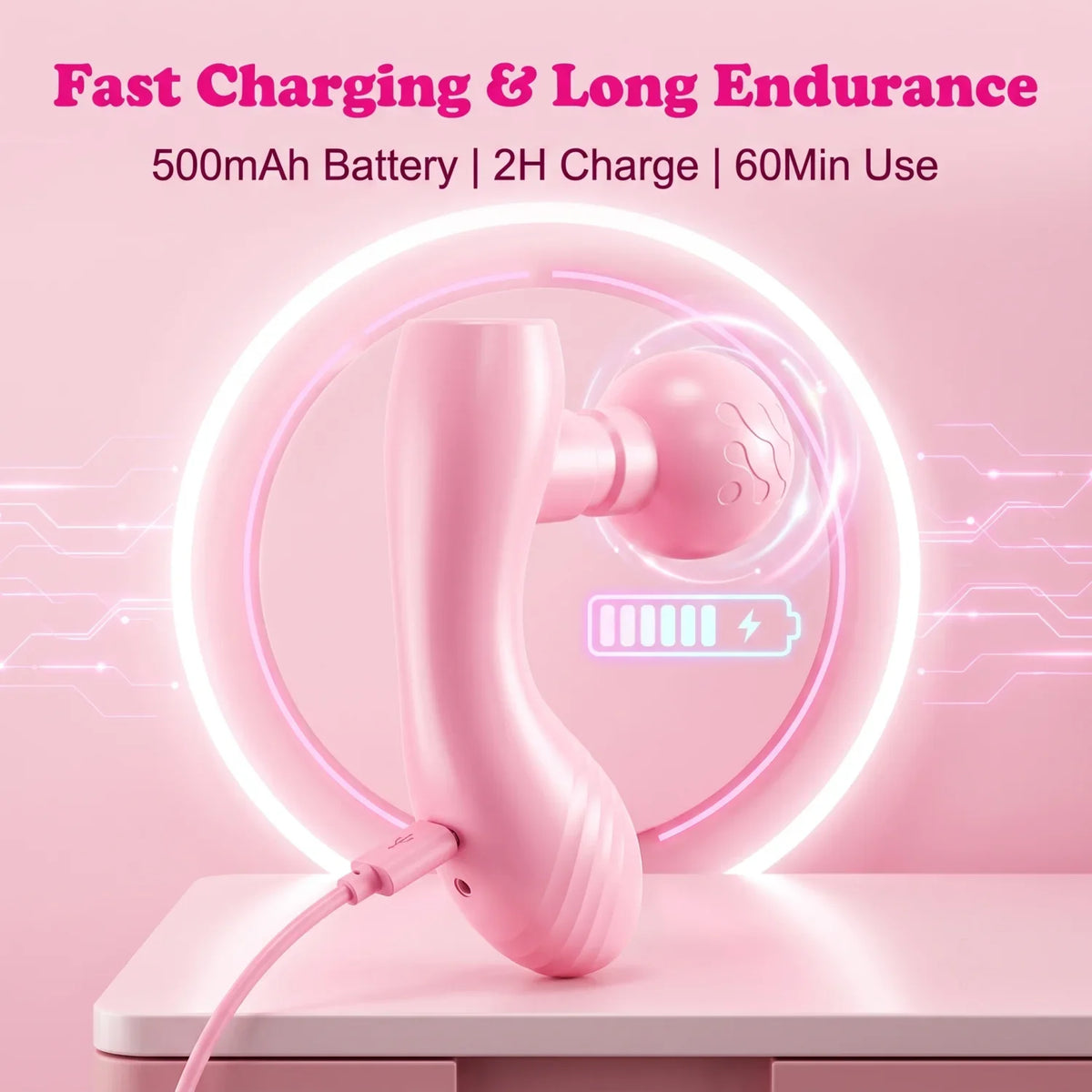 Rechargeable Dual-Head Dual-Motor Mini Massager