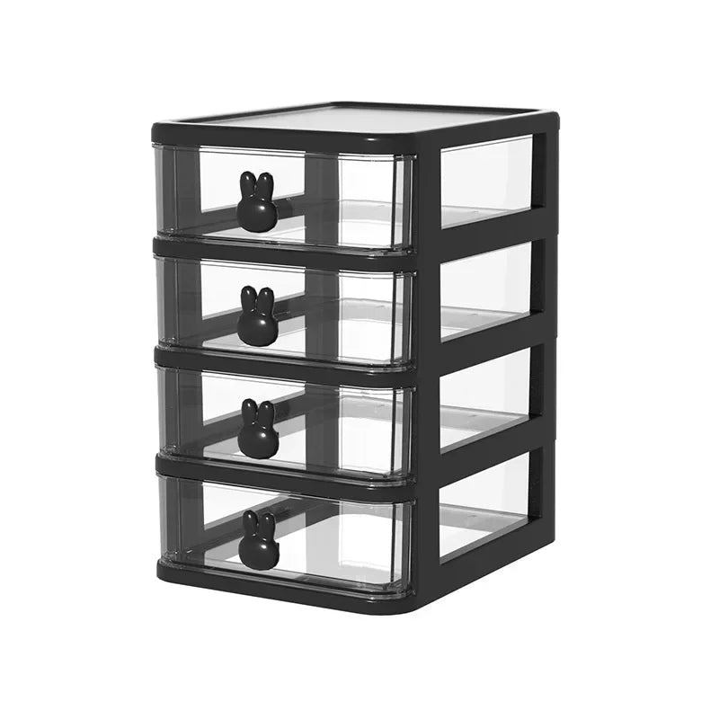 1Pc Storage Box Space-Saving Clear Drawer Organizer (2/3/4-Tier) Sort Office Home Dormitory,Makeup, Pens, Jewelry, Stationary