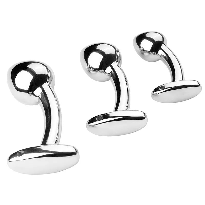 Curved Stainless Steel Tadpole Anal Plug