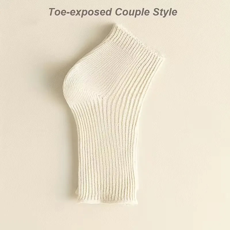 1 Pair Unisex Toeless Socks Summer Thin Toe Socks, Womens Thick Thread Toe Sock, Mens Interesting and Special Flip Flops Sock