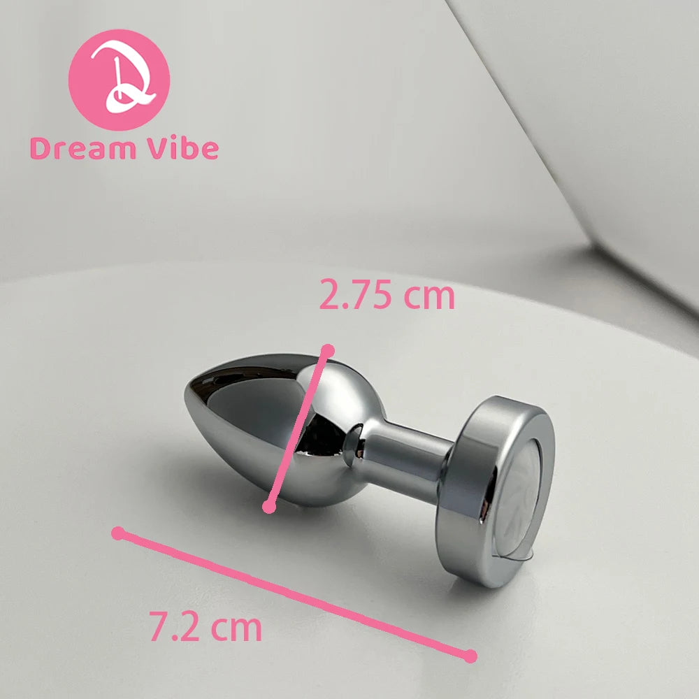 LED Silver Metal Anal Plug