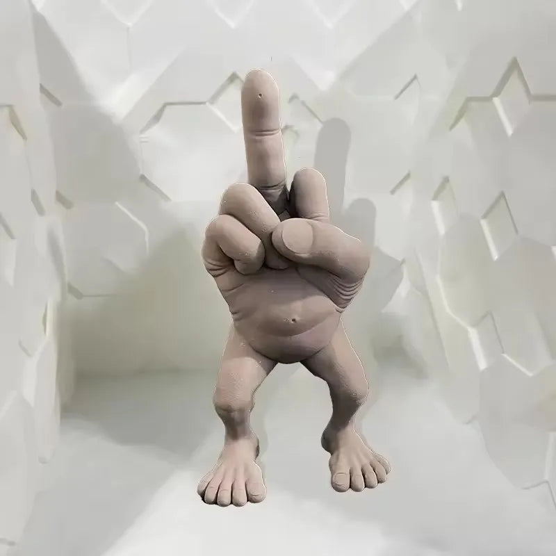 Funny Middle Finger Hand Figurine, Prank Resin Desk Ornament, Quirky Birthday Gift