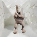 Funny Middle Finger Hand Figurine, Prank Resin Desk Ornament, Quirky Birthday Gift