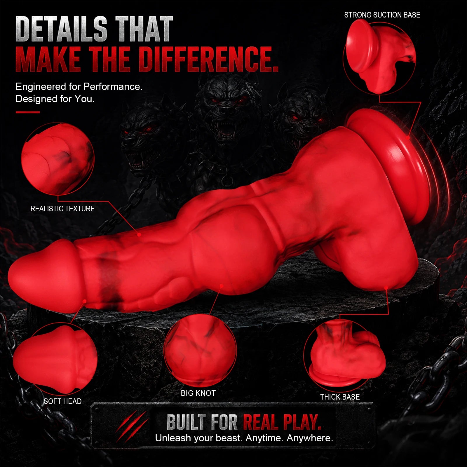 Realistic Huge Dog Dildo New Animal Dildo Penis With Suction Cup Silicone Long knot Big Dildos Sex toy for Adult Women Men Gay