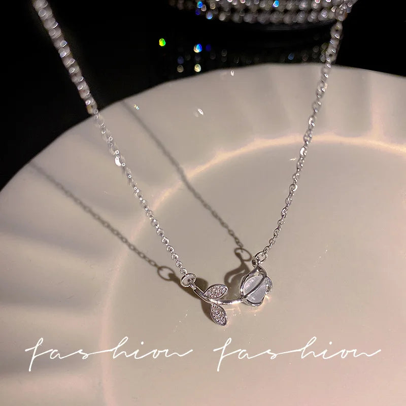 Crystal Bow, Angel Wings & Heart Necklace