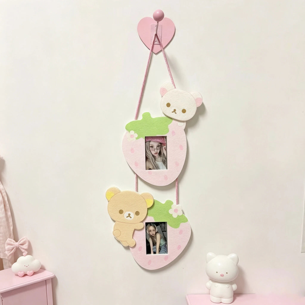 Strawberry Bear Connected Photo Frame Wall Decor