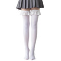 Women Thigh High Socks Lace Patchwork Over Knee Stockings 15UB
