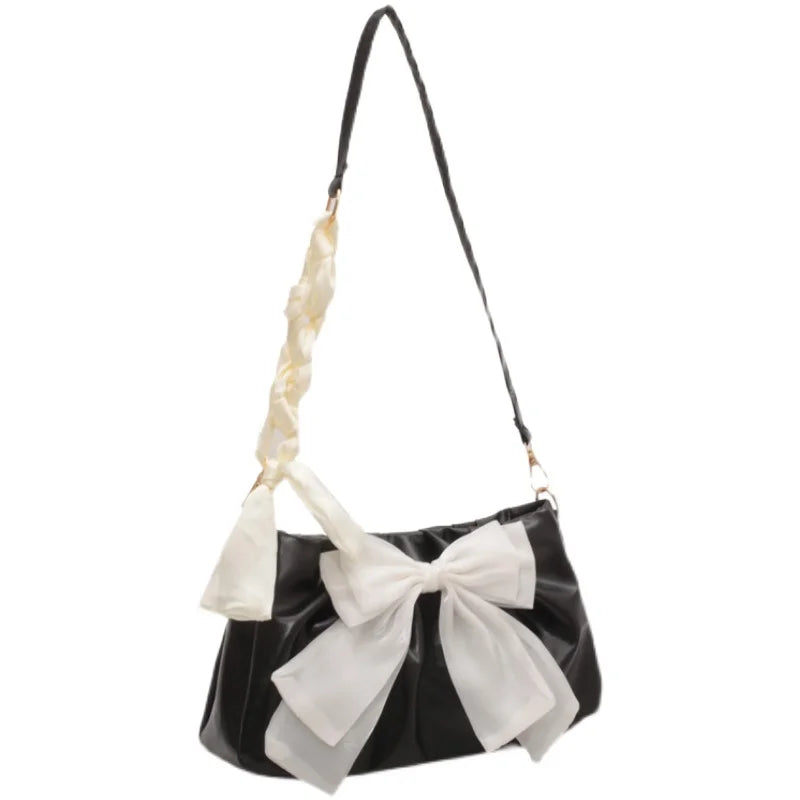 Pleated Bow Shoulder Bag