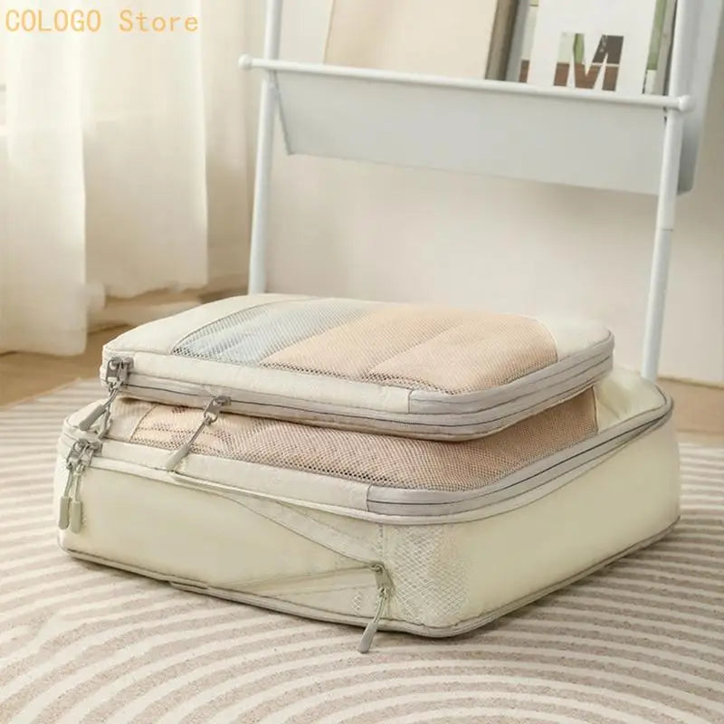 5Pcs Compressible Travel Luggage Organizers Portable Packing Cubes Clothes Shoes Toiletry Storage Bag Space-saving D0LD